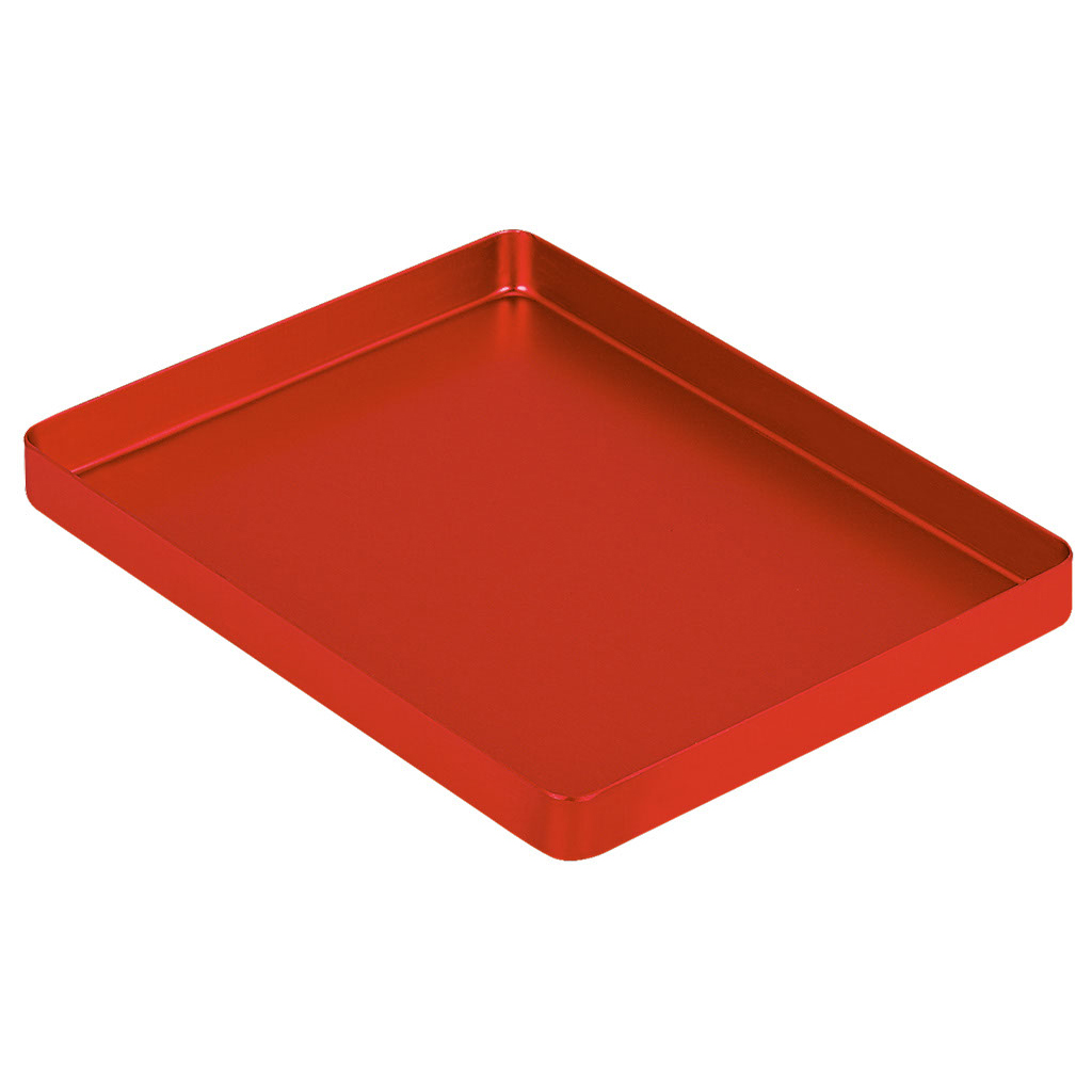 Műszertálca aluminium medium alj, piros 142x183x17 mm
