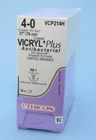 VicrylPlus 4/0 70cm 1/2RB 17mm (36db)