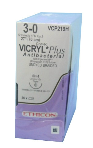 Vicryl Plus 3/0 70cm 1/2RB 22mm (36db)