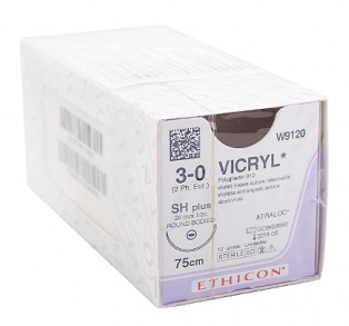 Vicryl 3/0 75cm 1/2RB 26mm (12db)