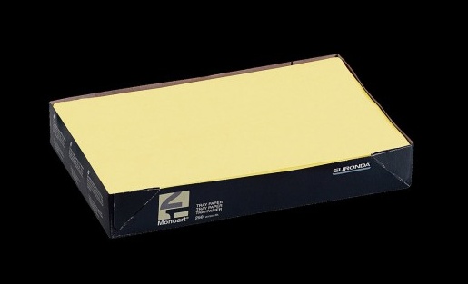 Tálca papír, 250db, sárga, 18x28cm