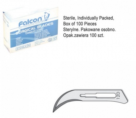 Falcon szikepenge steril fig. 12D (100db)