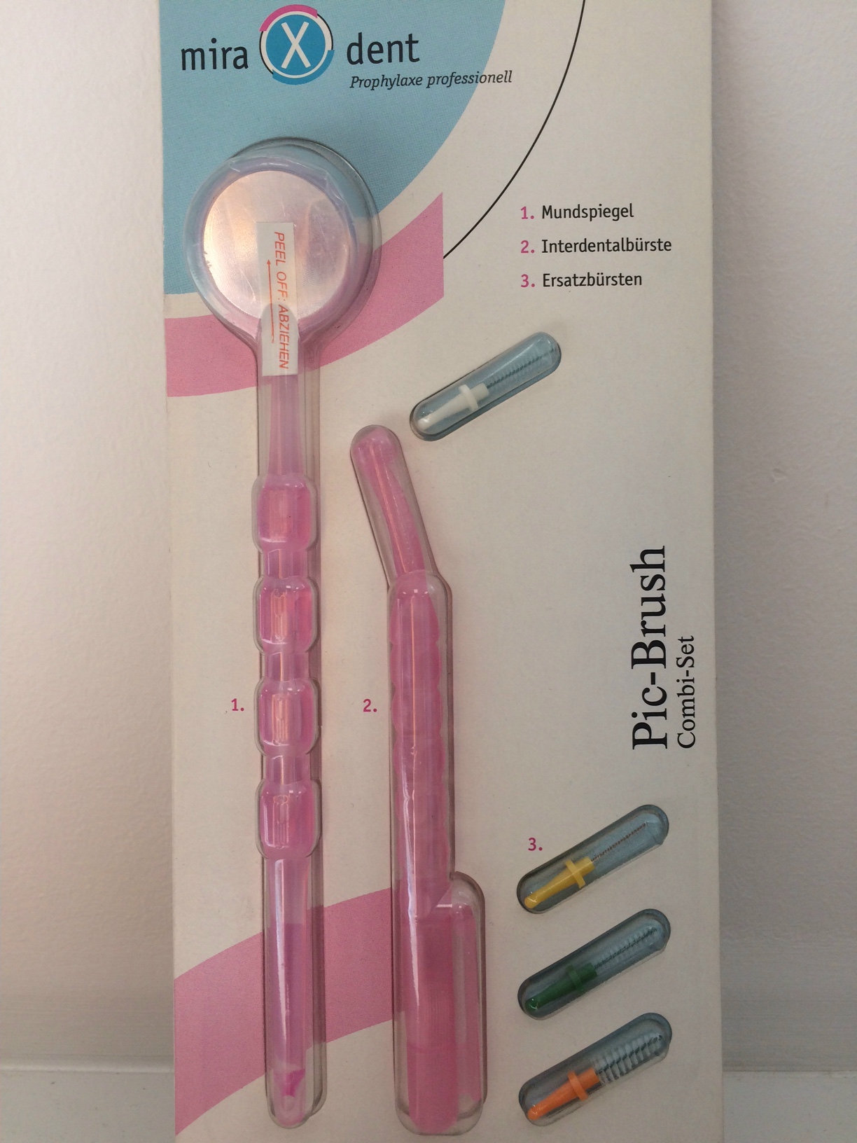 Pick-Brush Combi Set Pink Tran