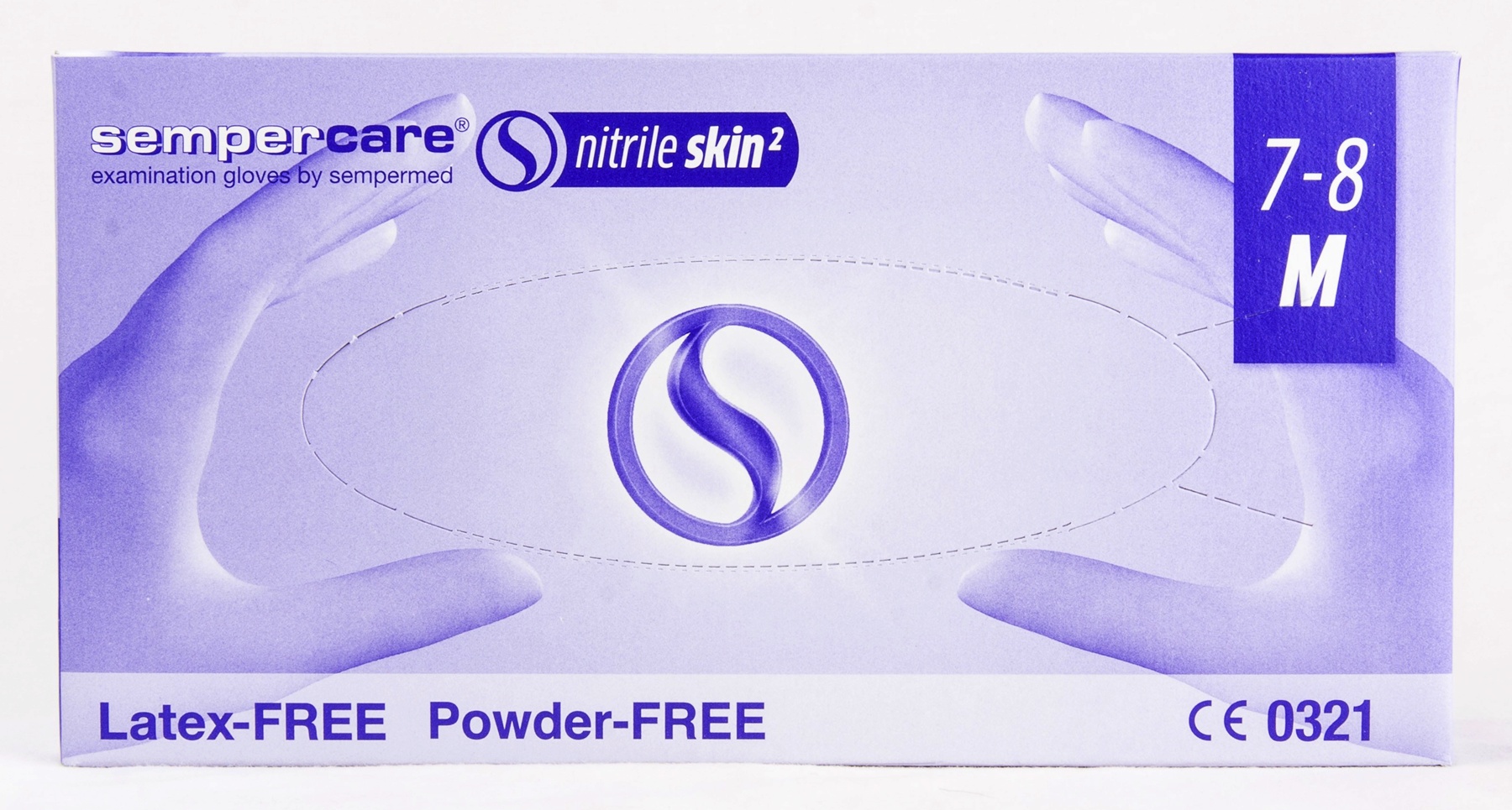Sempc. nitril skin2 púdermentes XL (lila, 180db)