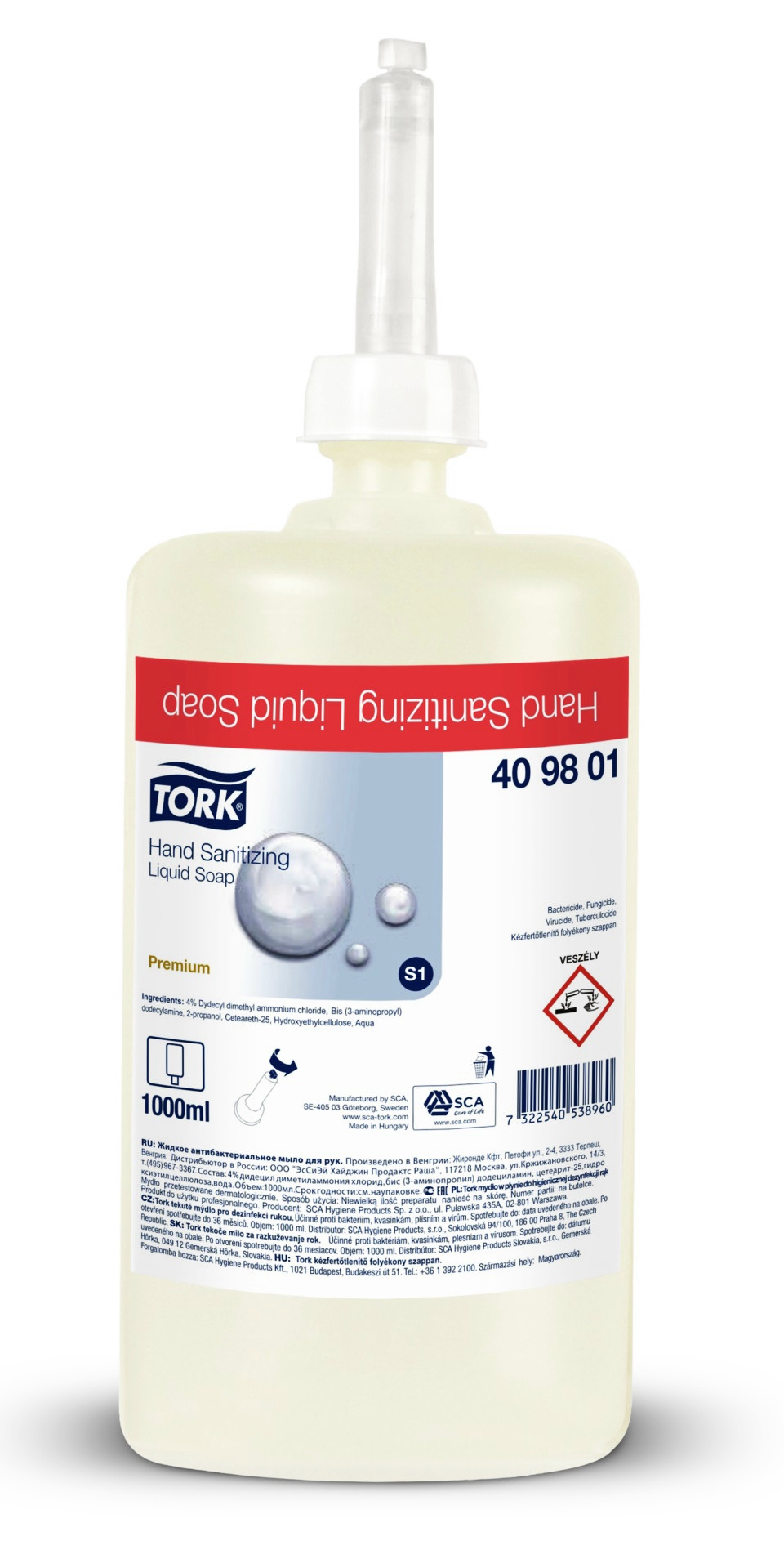 TORK Premium kézfertőtlenítő folyékony szappan 1l (S1)