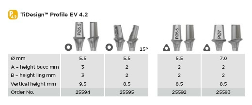 TiDesign P EV 4.2 O5.5 - 3 mm