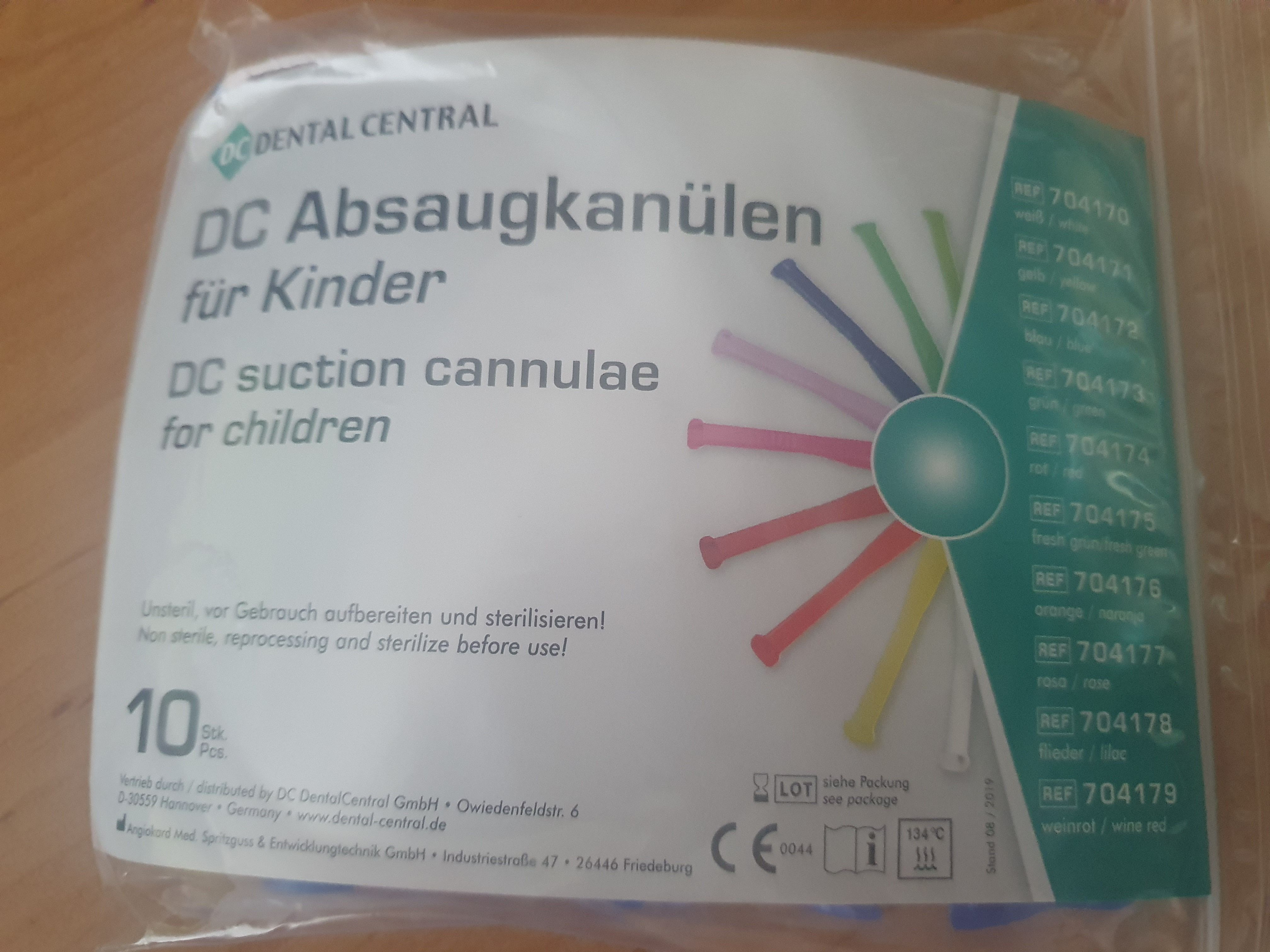 Exhaustorvég gyerekeknek lila 10db sterilizálható 134C