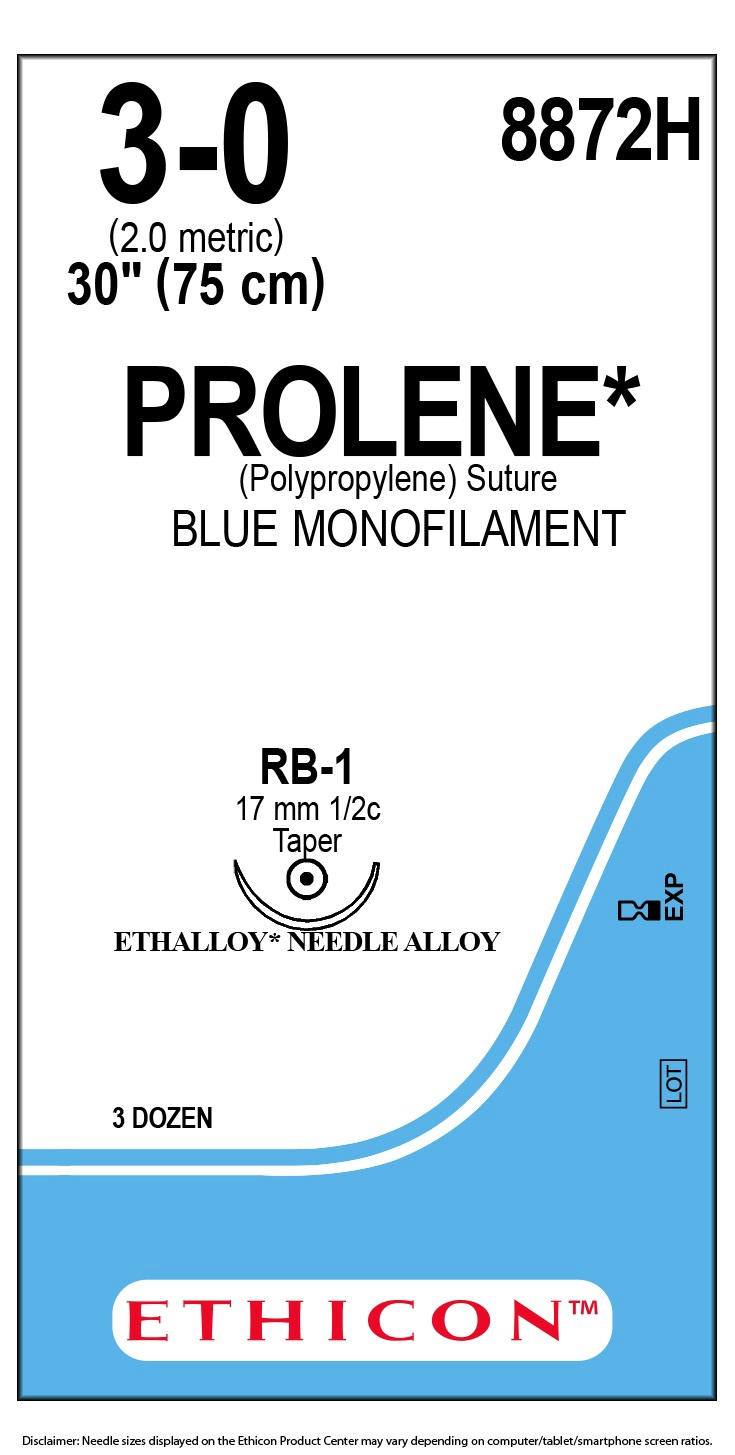Prolene BLU 45cm 5/0 S/A P-3Prime (24db)