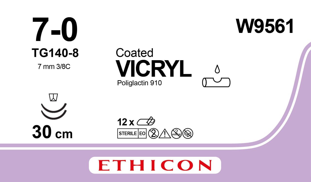 Vicryl 5.0 sodrott lila USP7-0 D/A TG140-8 (12 darab)