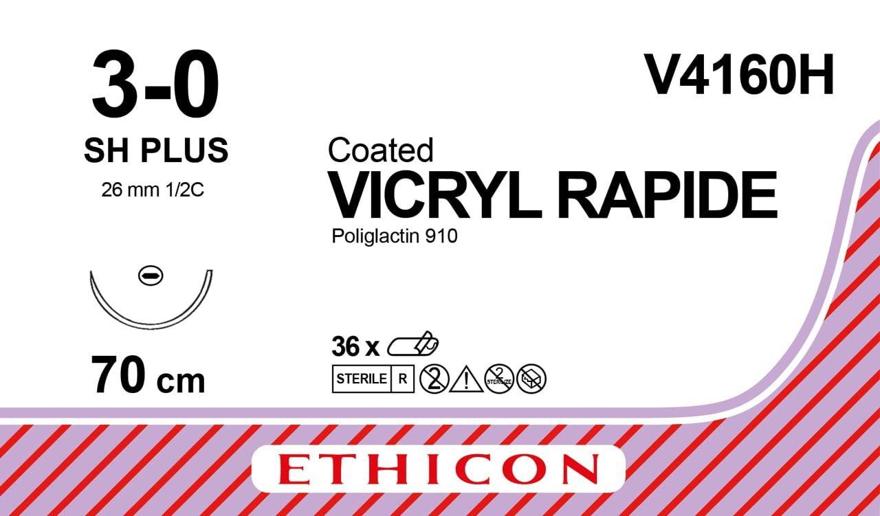 Vicryl Rapide 3/0 70cm 1/2 RB 26mm (36db)