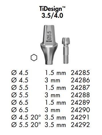 TiDesign 3.5/4.0, á6.5, 1.5 mm