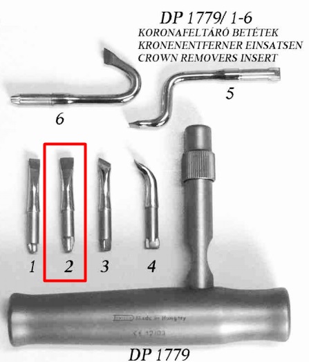 Dentech-féle koronafeltáró cserélhető betét 2-es