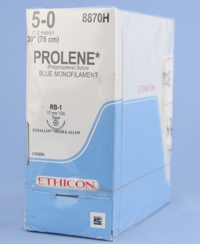 Prolene 5/0 75cm 1/2RB 17mm (36db)