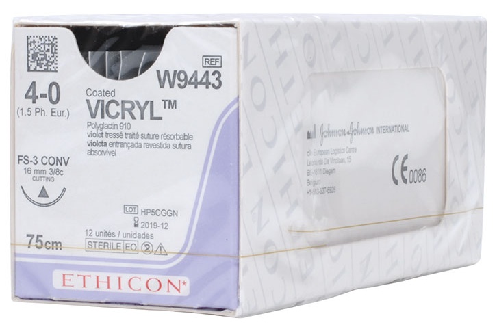 Vicryl 4/0 75cm 3/8C 16mm (12db)