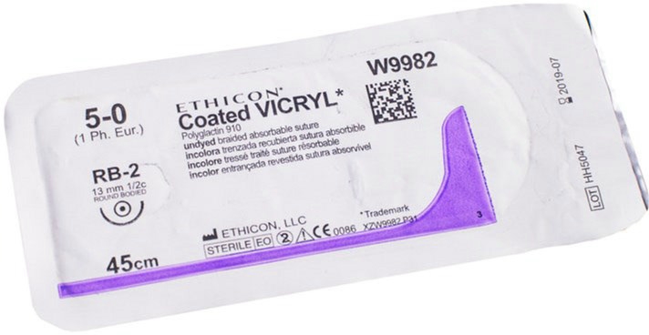 Vicryl 5/0 45cm 1/2RB 13mm (12 db)