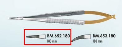 Falcon-Grip Micro needle holder round handles str. 180mm TC