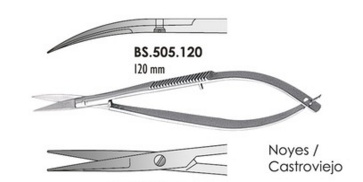 Scissors Noyes/Castroviejo olló 120mm