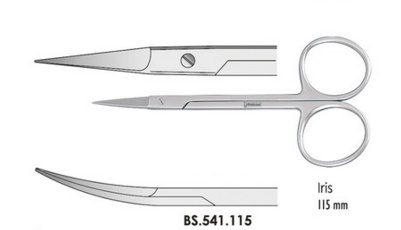Irisz olló hajlított 115mm