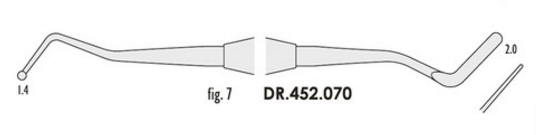 Heidemann spatula Fig. 7 gömb/flag 1,4mm-2,5mm