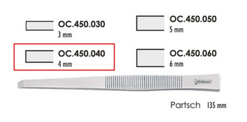 FALCON Véső sebészi 4mm Partsch 135mm