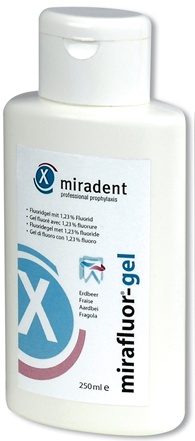Mirafluor gél epres 250ml 1,23% fluorid