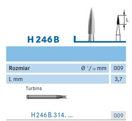 H246B.314.009 vidia fúró turbinába 5db