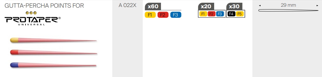 Protaper Universal Guttapercha F1-F3 Ass.