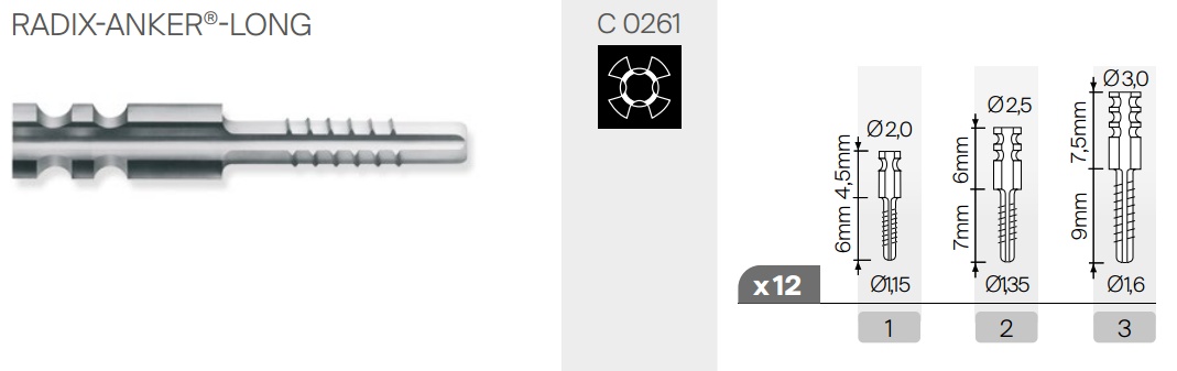 Radix Anker Long 2-es, 12db