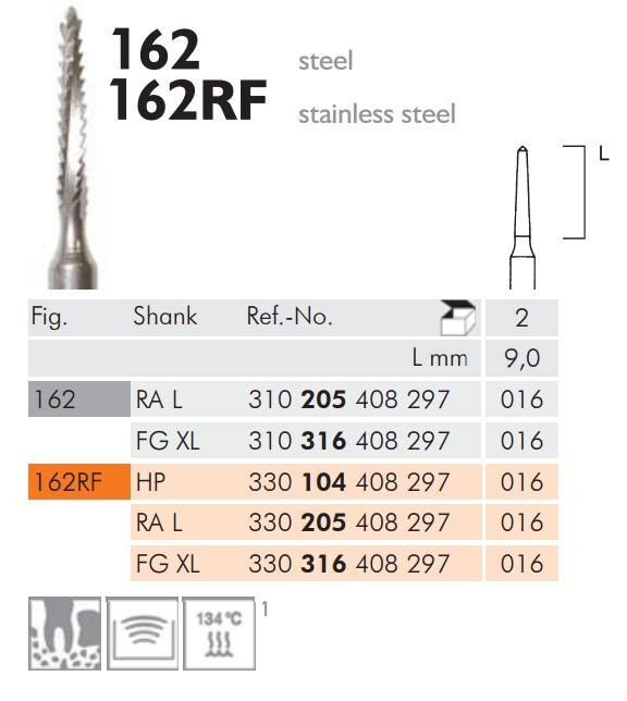 Sebészeti acél fúró 162RF104016