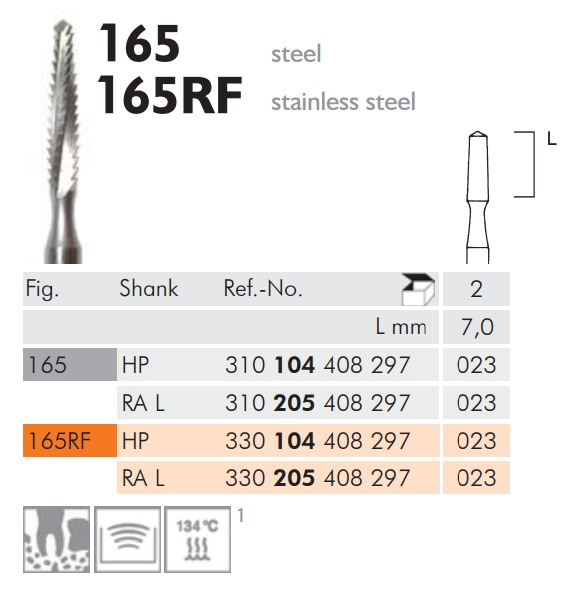 Sebészeti acél fúró 165RF104023