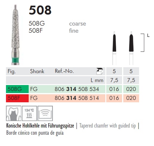 Gyémánt fúró turbinába 508G314016
