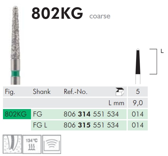 Gyémánt fúró turbinába 802KG315014