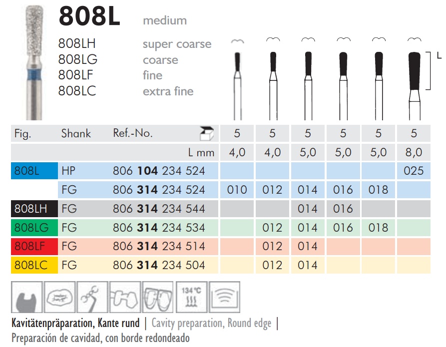 Gyémánt fúró turbinába 808LG314012