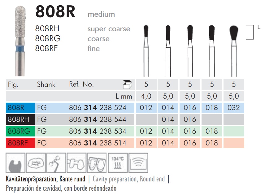 Gyémánt fúró turbinába 808RG314014