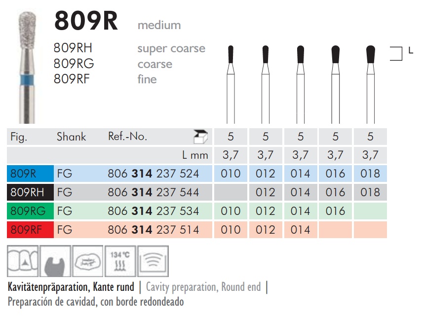 Gyémánt fúró turbinába 809RH314014