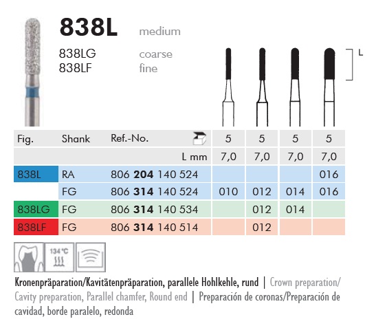 Gyémánt fúró turbinába 838LG314014