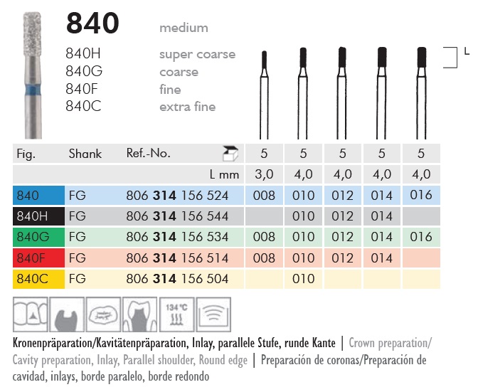 Gyémánt fúró turbinába 840314014, 5db