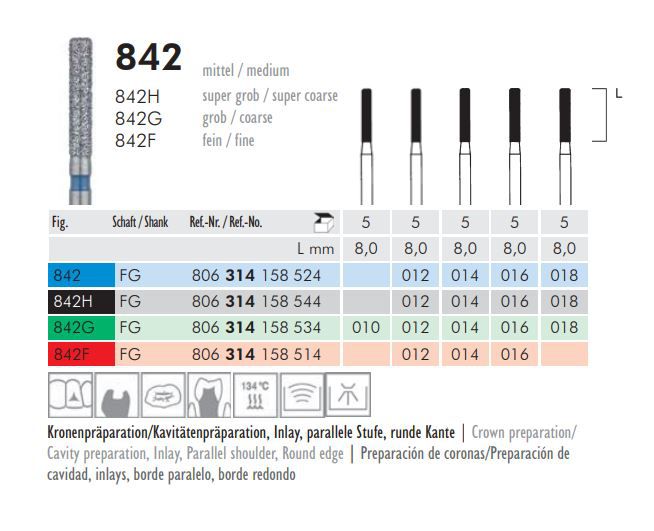 Gyémánt fúró turbinába 842G314014