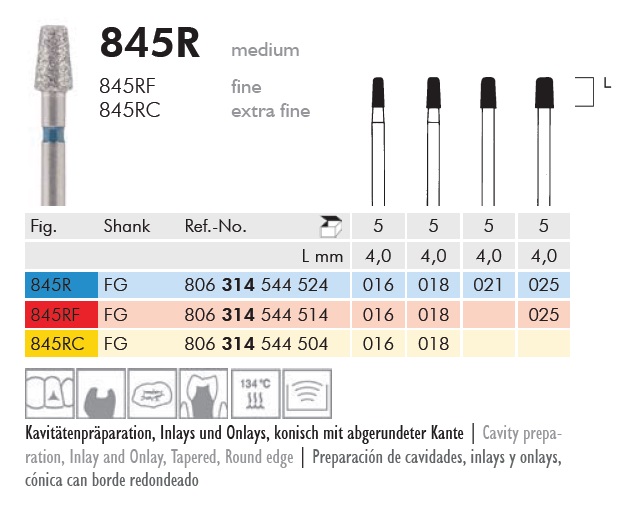 Gyémánt fúró turbinába 845R314025