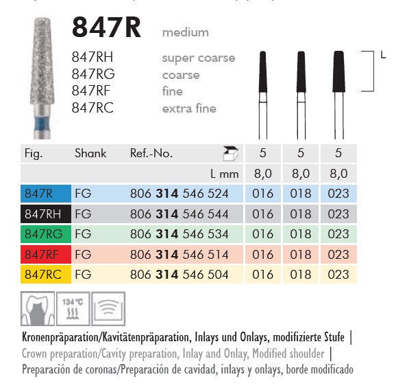 Gyémánt fúró turbinába 847R314018