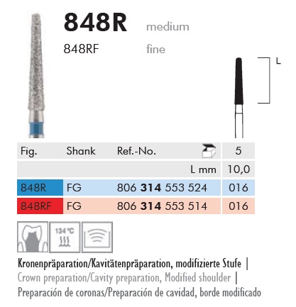 Gyémánt fúró turbinába 848R314016