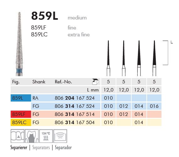 Gyémánt fúró turbinába 859L314014