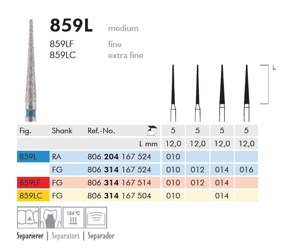 Gyémánt fúró turbinába 859LF314014