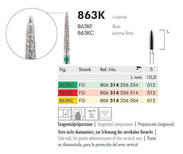 Gyémánt fúró turbinába 863KF314012