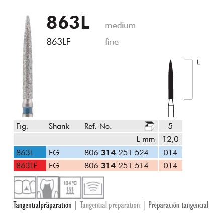 Gyémánt fúró turbinába 863L314014