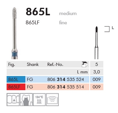 Gyémánt fúró turbinába 865L314009