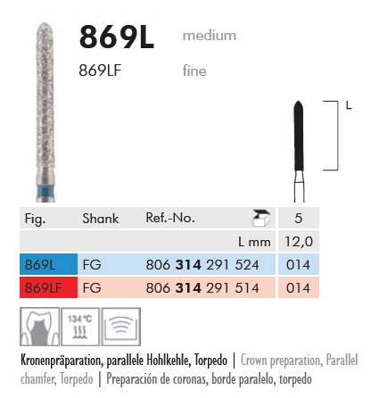 Gyémánt fúró turbinába 869L314014
