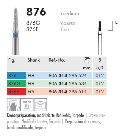 Gyémánt fúró turbinába 876F314012, 5db