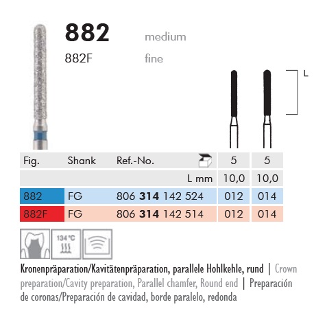 Gyémánt fúró turbinába 882F314012