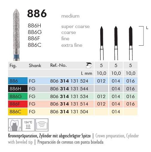 Gyémánt fúró turbinába 886314014